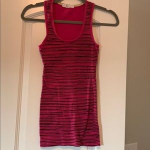 Oink and black zebra striped tank. Juniors large.